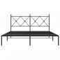 Preview: Bettgestell mit Kopfteil Metall Schwarz 160x200 cm