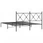 Preview: Bettgestell mit Kopfteil Metall Schwarz 160x200 cm