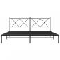 Preview: Bettgestell mit Kopfteil Metall Schwarz 183x213 cm