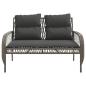 Preview: 4-tlg. Garten-Sofagarnitur mit Kissen Grau Poly Rattan