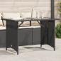 Preview: ARDEBO.de - Gartentisch mit Glasplatte Schwarz 110x68x70 cm Poly Rattan