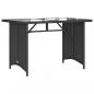 Preview: Gartentisch mit Glasplatte Schwarz 110x68x70 cm Poly Rattan