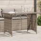 Preview: ARDEBO.de - Gartentisch mit Glasplatte Grau 110x68x70 cm Poly Rattan