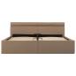 Preview: Stauraumbett mit LED Cappuccino-Braun Kunstleder 160×200cm