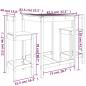Preview: 3-tlg. Gartenbar-Set Massivholz Kiefer