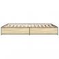 Preview: Bettgestell Sonoma-Eiche 140x200 cm Holzwerkstoff und Metall