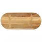 Preview: Tischplatte 80x40x2,5 cm Oval Raues Massives Mangoholz