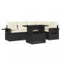 Preview: 6-tlg. Garten-Sofagarnitur mit Kissen Schwarz Poly Rattan