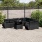 Preview: ARDEBO.de - 10-tlg. Garten-Sofagarnitur mit Kissen Schwarz Poly Rattan