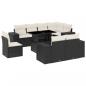 Preview: 9-tlg. Garten-Sofagarnitur mit Kissen Schwarz Poly Rattan
