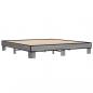 Preview: Bettgestell Grau Sonoma 160x200 cm Holzwerkstoff und Metall