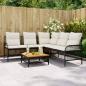 Preview: ARDEBO.de - 2-tlg. Garten-Sofagarnitur mit Auflagen Schwarz Poly Rattan