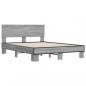 Preview: Bettgestell Grau Sonoma 140x200 cm Holzwerkstoff und Metall