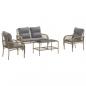Preview: 4-tlg. Garten-Sofagarnitur mit Kissen Beige Poly Rattan