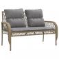 Preview: 4-tlg. Garten-Sofagarnitur mit Kissen Beige Poly Rattan
