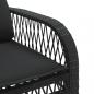 Preview: 4-tlg. Garten-Sofagarnitur mit Kissen Schwarz Poly Rattan