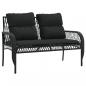 Preview: 4-tlg. Garten-Sofagarnitur mit Kissen Schwarz Poly Rattan