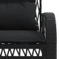 Preview: 4-tlg. Garten-Sofagarnitur mit Kissen Schwarz Poly Rattan