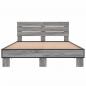 Preview: Bettgestell Grau Sonoma 120x200 cm Holzwerkstoff und Metall