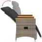 Preview: Gartensofa 2-Sitzer Verstellbar mit Tisch Grau Poly Rattan