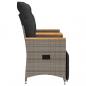 Preview: Gartensofa 2-Sitzer Verstellbar mit Tisch Grau Poly Rattan