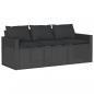 Preview: 2-tlg. Garten-Essgruppe mit Kissen Schwarz Poly Rattan