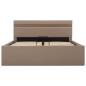 Preview: Stauraumbett mit LED Cappuccino-Braun Kunstleder 140×200cm