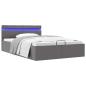 Preview: Bett mit Bettkasten Hydraulisch LED Grau Kunstleder 120x200 cm