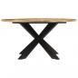 Preview: Esstisch Ø150x76 cm Massives Raues Mangoholz