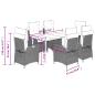 Preview: 7-tlg. Garten-Essgruppe mit Kissen Grau Poly Rattan