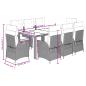 Preview: 9-tlg. Garten-Essgruppe mit Kissen Schwarz Poly Rattan