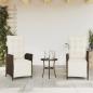 Preview: ARDEBO.de - Gartensessel mit Fußteil 2 Stk. Verstellbar Braun Poly Rattan