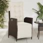 Preview: Gartensessel mit Fußteil 2 Stk. Verstellbar Braun Poly Rattan