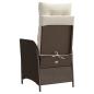 Preview: Gartensessel mit Fußteil 2 Stk. Verstellbar Braun Poly Rattan