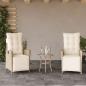Preview: ARDEBO.de - Gartensessel mit Fußteil 2 Stk. Verstellbar Beige Poly Rattan