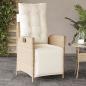 Preview: Gartensessel mit Fußteil 2 Stk. Verstellbar Beige Poly Rattan