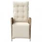 Preview: Gartensessel mit Fußteil Verstellbar Beige Poly Rattan