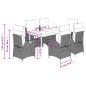 Preview: 7-tlg. Garten-Essgruppe mit Kissen Beige Poly Rattan