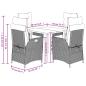Preview: 5-tlg. Garten-Essgruppe mit Kissen Schwarz Poly Rattan