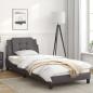 Preview: ARDEBO.de - Bettgestell mit LED Grau 80x200 cm Kunstleder