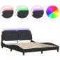 Preview: Bettgestell mit LED Schwarz 160x200 cm Kunstleder