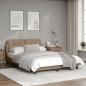 Preview: Bettgestell mit Kopfteil Cappuccino-Braun 140x190 cm Kunstleder