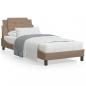 Preview: ARDEBO.de - Bettgestell mit LED Cappuccino-Braun 90x200 cm Kunstleder