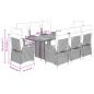 Preview: 9-tlg. Garten-Essgruppe mit Kissen Grau Poly Rattan