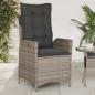 Preview: Gartensessel mit Kissen 2 Stk. Verstellbar Grau Poly Rattan