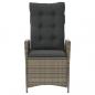Preview: Gartensessel mit Kissen 2 Stk. Verstellbar Grau Poly Rattan