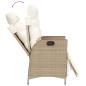 Preview: ARDEBO.de - 5-tlg. Garten-Essgruppe mit Kissen Beige Poly Rattan