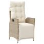 Preview: 5-tlg. Garten-Essgruppe mit Kissen Beige Poly Rattan
