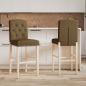 Preview: ARDEBO.de - Barstühle 2 Stk. Massivholz Gummibaum und Stoff