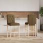 Preview: Barstühle 2 Stk. Massivholz Gummibaum und Stoff